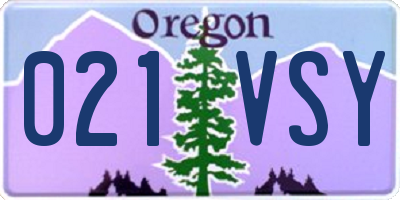 OR license plate 021VSY
