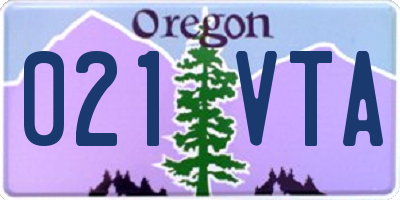 OR license plate 021VTA