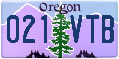 OR license plate 021VTB