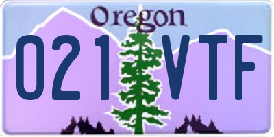 OR license plate 021VTF