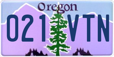 OR license plate 021VTN