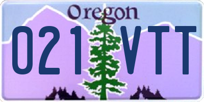 OR license plate 021VTT