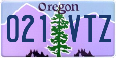 OR license plate 021VTZ