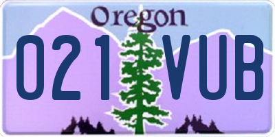 OR license plate 021VUB