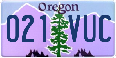 OR license plate 021VUC