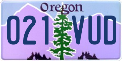 OR license plate 021VUD