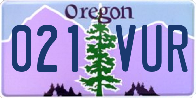 OR license plate 021VUR