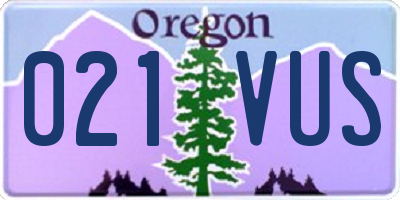 OR license plate 021VUS