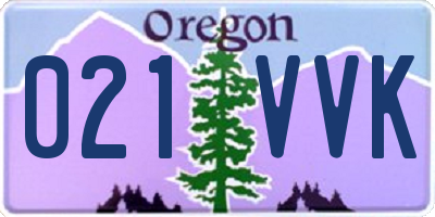 OR license plate 021VVK