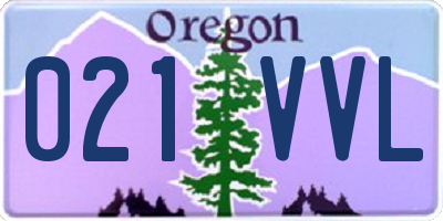 OR license plate 021VVL