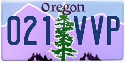 OR license plate 021VVP