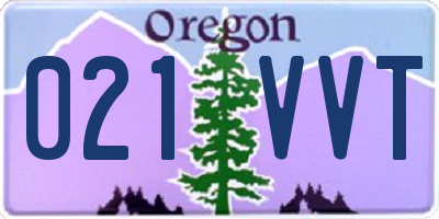 OR license plate 021VVT