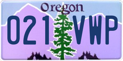 OR license plate 021VWP