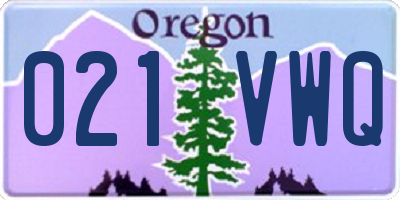OR license plate 021VWQ