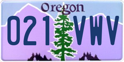 OR license plate 021VWV