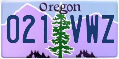 OR license plate 021VWZ