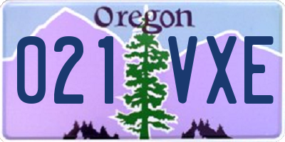 OR license plate 021VXE