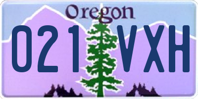 OR license plate 021VXH