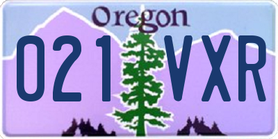 OR license plate 021VXR