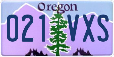 OR license plate 021VXS
