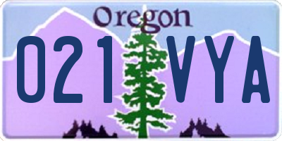 OR license plate 021VYA