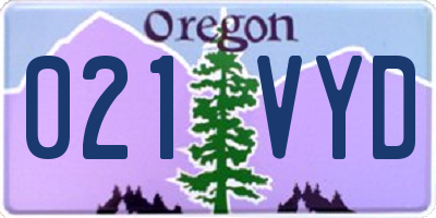 OR license plate 021VYD