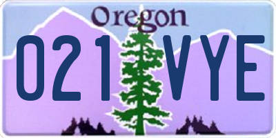 OR license plate 021VYE