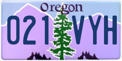 OR license plate 021VYH
