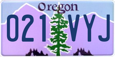 OR license plate 021VYJ