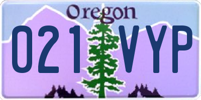 OR license plate 021VYP