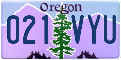 OR license plate 021VYU