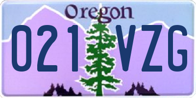 OR license plate 021VZG