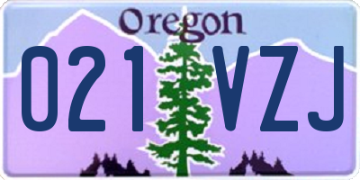 OR license plate 021VZJ