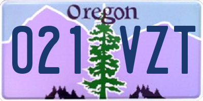 OR license plate 021VZT