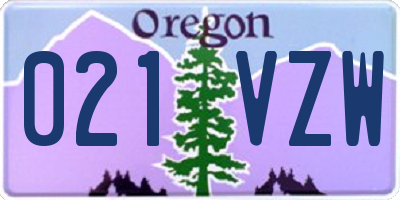 OR license plate 021VZW