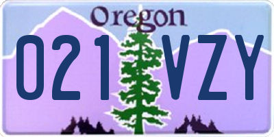 OR license plate 021VZY
