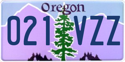 OR license plate 021VZZ