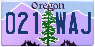 OR license plate 021WAJ