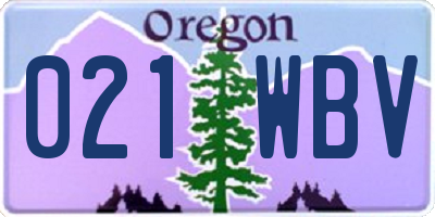 OR license plate 021WBV