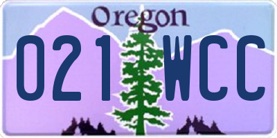 OR license plate 021WCC