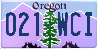 OR license plate 021WCI