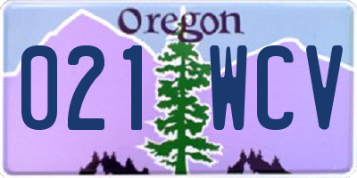 OR license plate 021WCV