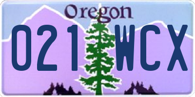 OR license plate 021WCX