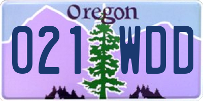 OR license plate 021WDD
