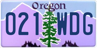 OR license plate 021WDG