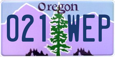 OR license plate 021WEP