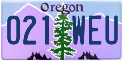 OR license plate 021WEU