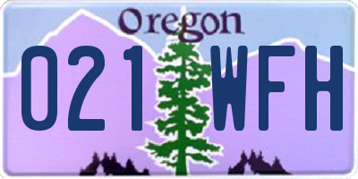 OR license plate 021WFH