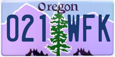 OR license plate 021WFK