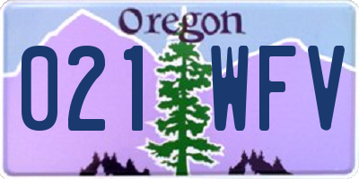 OR license plate 021WFV